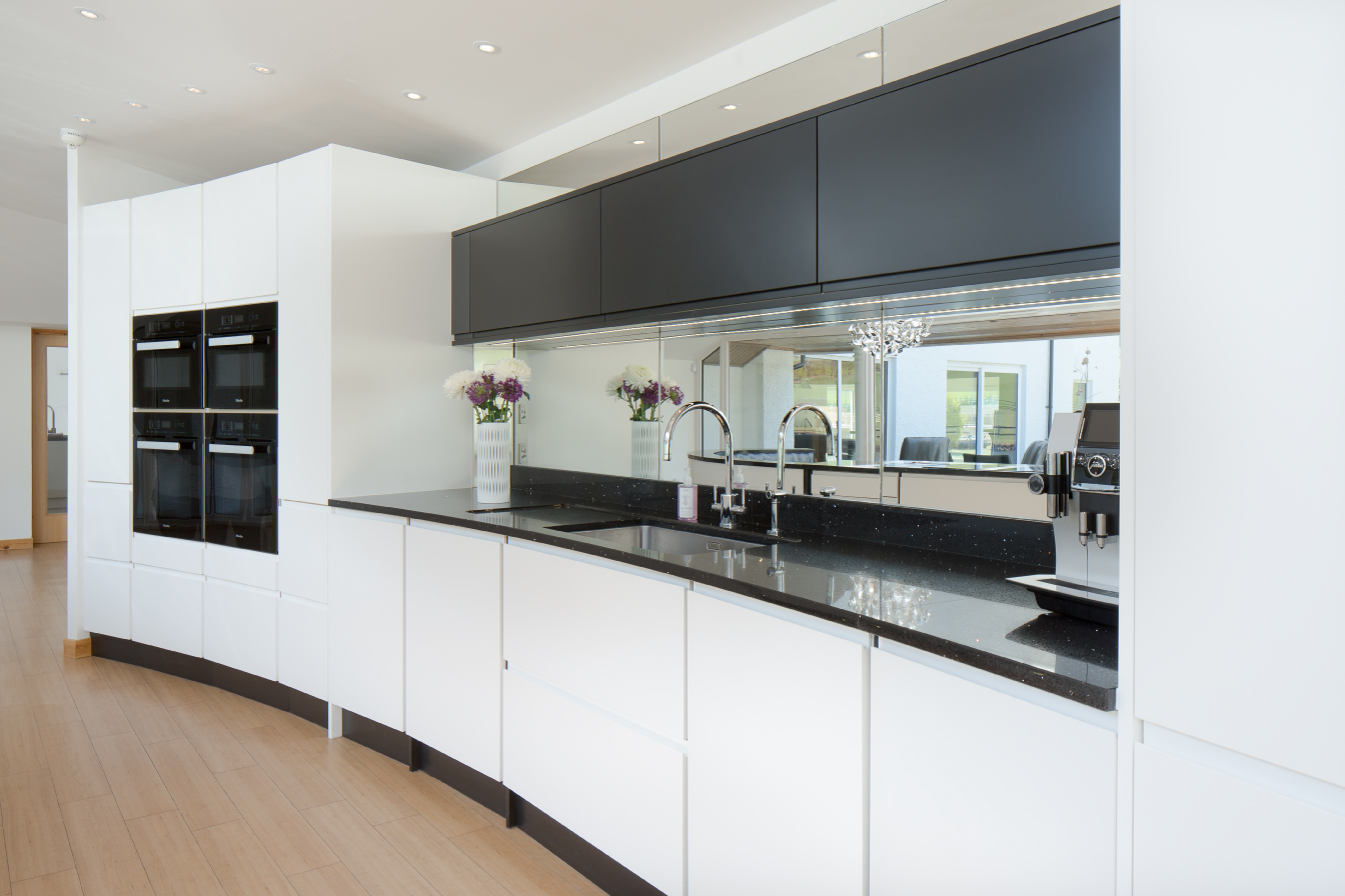 Bespoke Curved Monochrome Kitchen Design | Fife | Perth | Scotland